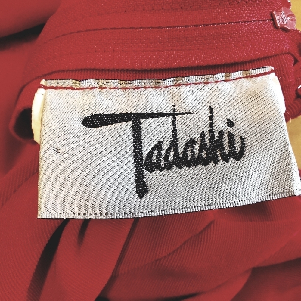 Vintage Tadashi Dress Bodycon Backless Red Midi Dress - Picture 5 of 13